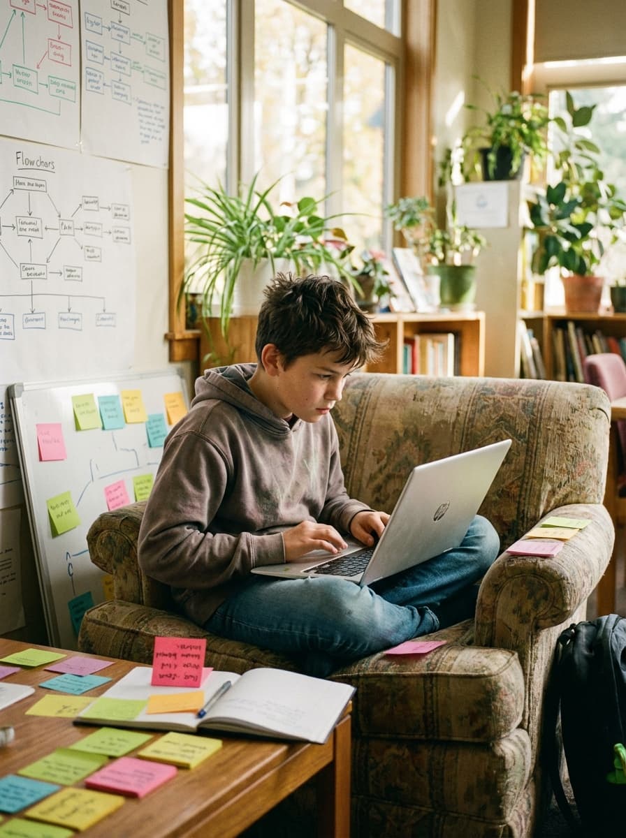 Child in AI-personalised learning session