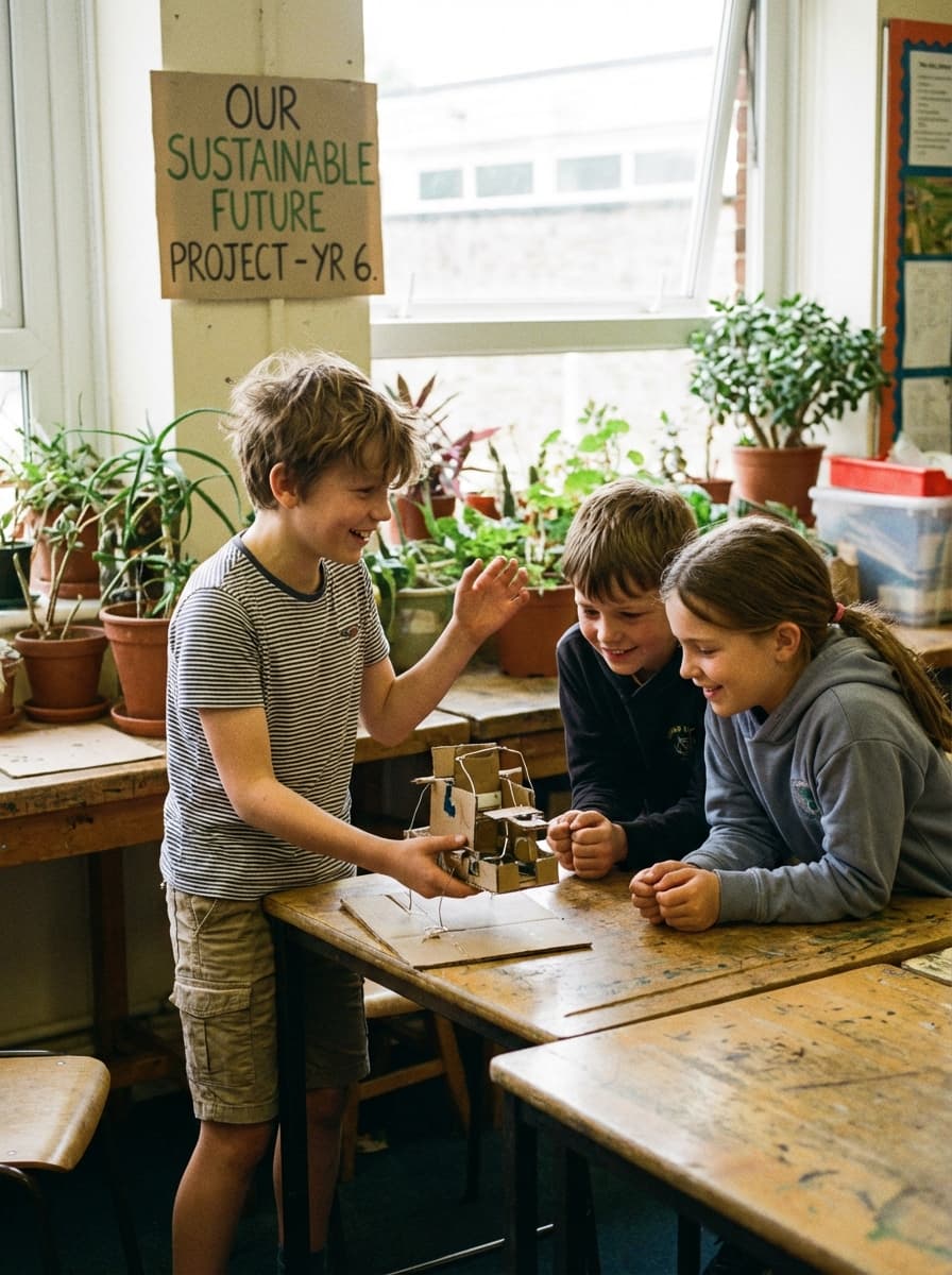 Student presenting real-world project