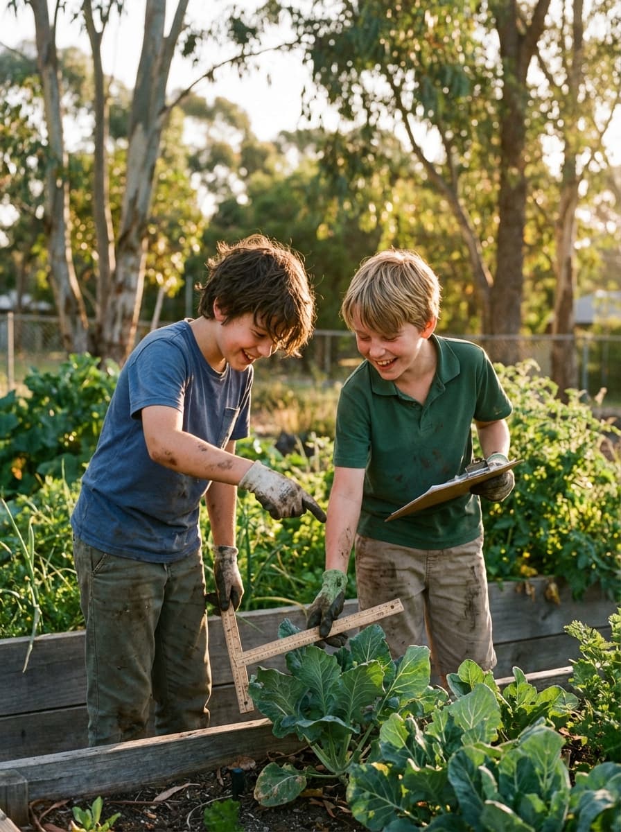 Children engaged in hands-on life skills learning